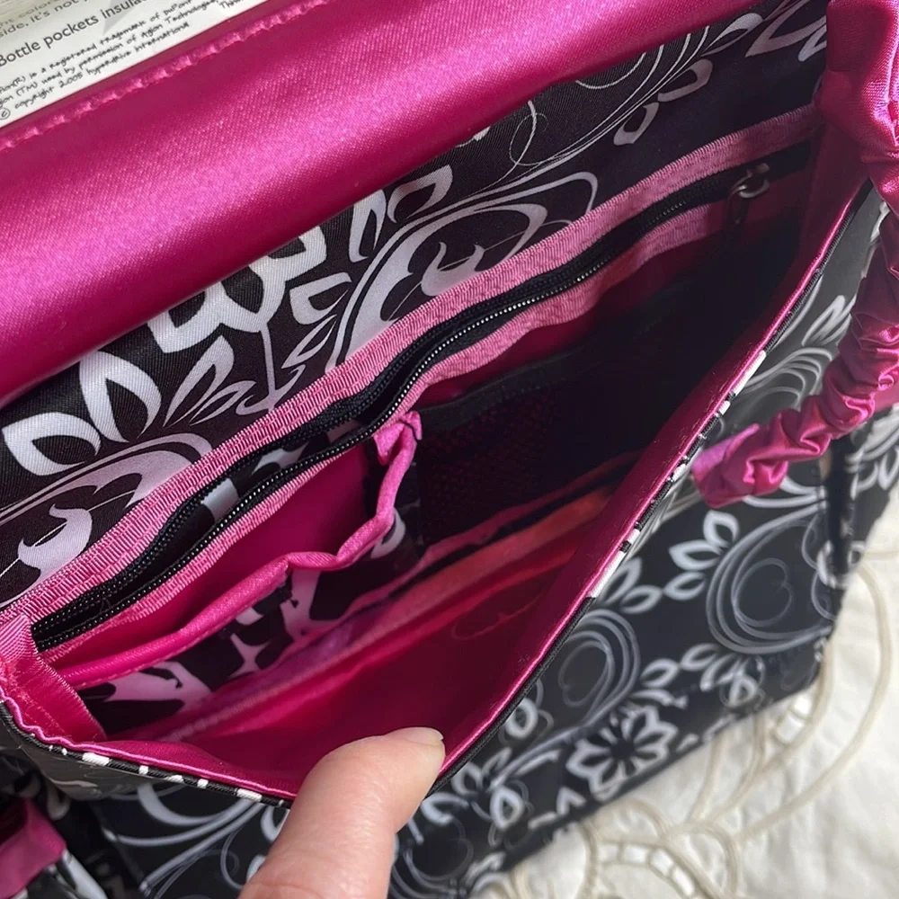 NWT Ju-Ju-Be B.F.F. Shadow Waltz PackaBe Teflon floral baby diaper smart bag